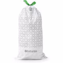 Brabantia PerfectFit Bin Liners (Size G/23-30 Litre) Thick Plastic Trash Bags with Tie Tape Drawstring Handles (40 Bags)