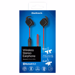 Owltech OWL-BTEP02-BKRE headphones/headset Wireless In-ear Sports Micro-USB Bluetooth Black, Red