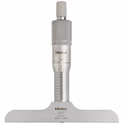 Mitutoyo 128-105 Vernier Depth Gauge  Micrometer Type  0-1 Range  0.001 Graduation  +/-0.003mm Accuracy  2.5 x 0.63 Base