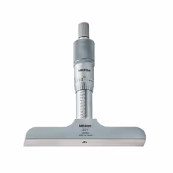 Mitutoyo 128-105 Vernier Depth Gauge  Micrometer Type  0-1 Range  0.001 Graduation  +/-0.003mm Accuracy  2.5 x 0.63 Base