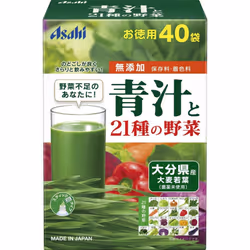 Asahi Asa-Shimikomu Chikara Aojiru and 21 Vegetables 40 sachets Barley Green Juice / Chlorophyll Barley