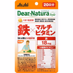 Asahi Dear-Natura Style Iron x Multivitamin 20 capsules Iron preparations Minerals Iron preparations