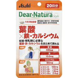 Asahi Dear-Natsra Style Folic Acid x Iron &amp; Calcium 40 capsules Iron preparations Minerals Iron preparations