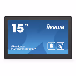 iiyama TW1523AS-B1P, 39.6 cm (15.6"), 1920 x 1080 pixels, Full HD, 450 cd/m², Multi-user, 0.17925 x 0.17925 mm