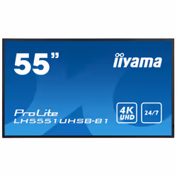 iiyama LH5551UHSB-B1, Interactive flat panel, 137.2 cm (54"), IPS, 3840 x 2160 pixels, 24/7