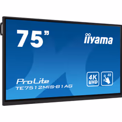 iiyama PROLITE Digital signage flat panel 190.5 cm (75") Wi-Fi 400 cd/m² 4K Ultra HD Black Touchscreen Built-in processor Android 11 16/7