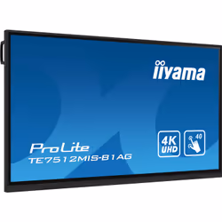 iiyama PROLITE Digital signage flat panel 190.5 cm (75") Wi-Fi 400 cd/m² 4K Ultra HD Black Touchscreen Built-in processor Android 11 16/7