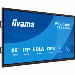 iiyama TE8615A-B1AG Signage Display Digital signage flat panel 2.18 m (86") Wi-Fi 550 cd/m² 4K Ultra HD Black Touchscreen Built-in processor Android