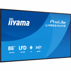 iiyama LH8664UHS-B3AG Signage Display Digital signage flat panel 2.17 m (85.6") Wi-Fi 450 cd/m² 4K Ultra HD Black Built-in processor Android 24/7 - Additional view 4