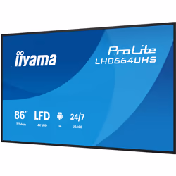 iiyama LH8664UHS-B3AG Signage Display Digital signage flat panel 2.17 m (85.6") Wi-Fi 450 cd/m² 4K Ultra HD Black Built-in processor Android 24/7 - Additional view 6