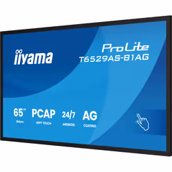 iiyama T6529AS-B1AG Signage Display Interactive flat panel 163.8 cm (64.5") LED Wi-Fi 500 cd/m² 4K Ultra HD Black Touchscreen Built-in processor Android 24/7 - Additional view 8