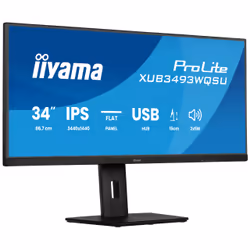 iiyama ProLite 34” IPS ultra-wide flat screen with PiP, PBP and height adjustable stand, 86.4 cm (34"), 1440 x 3440 pixels, U ...