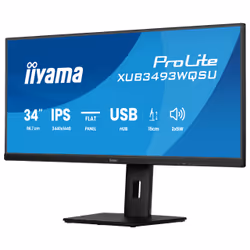 iiyama ProLite 34” IPS ultra-wide flat screen with PiP, PBP and height adjustable stand