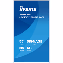 iiyama LH6581UHSG-1AG Signage Display Interactive flat panel 163.8 cm (64.5") Wi-Fi 500 cd/m² 4K Ultra HD White Built-in processor Android 10 24/7