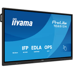 iiyama TE6513A-B2AG Signage Display 163.8 cm (64.5") Wi-Fi 500 cd/m² 4K Ultra HD Touchscreen Built-in processor Android
