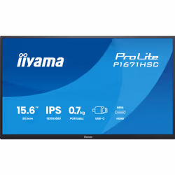 iiyama ProLite 15.6″ portable Full HD IPS monitor with USB‑C, built‑in speakers & leather cover - Additional view 2