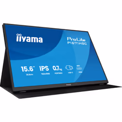 iiyama ProLite 15.6″ portable Full HD IPS monitor with USB‑C, built‑in speakers & leather cover - Additional view 4