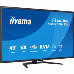 iiyama ProLite X4373UHSU-B2 computer monitor 108 cm (42.5") 3840 x 2160 pixels 4K Ultra HD LED Black - Additional view 2