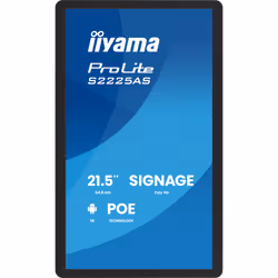 iiyama ProLite S2225AS-B1P Digital signage flat panel 54.6 cm (21.5") LCD Wi-Fi 500 cd/m² Full HD Black Built-in processor Android 14 24/7 - Additional view 2
