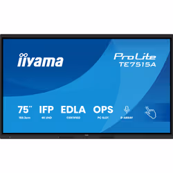 iiyama TE7515A-B2AG Signage Display Interactive flat panel 190.5 cm (75") Wi-Fi 550 cd/m² 4K Ultra HD Black Touchscreen Built-in processor Android 24/7 - Additional view 2