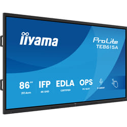 iiyama TE8615A-B2AG Signage Display Interactive flat panel 2.17 m (85.6") Wi-Fi 550 cd/m² 4K Ultra HD Black Touchscreen Built-in processor Android 24/7