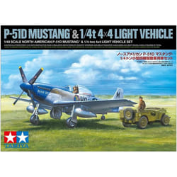 Tamiya North American P-51D Mustang & 1/4 Ton 4X4 1:48 Model Kit