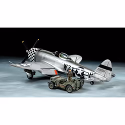 US P-47D Thunderbolt & 4x4 Light Vehicle Set (1:48 Scale)