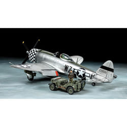 US P-47D Thunderbolt & 4x4 Light Vehicle Set (1:48 Scale)