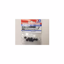 TAMIYA 54642 4mm Flange Lock Nuts (Black, 8 Pcs.) (Wheel Nuts/TT01/TT02/DT02)