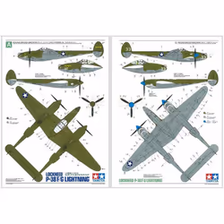 Tamiya 61120 WWII Lockheed P38F/G Lightning 1:48 Model Kit - Additional view 4