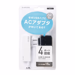 Elecom U2H-AN4SWH interface hub USB 2.0 480 Mbit/s White