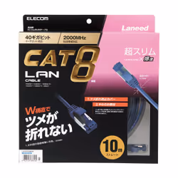 Elecom LD-OCTST/BM100 networking cable Blue 10 m Cat8