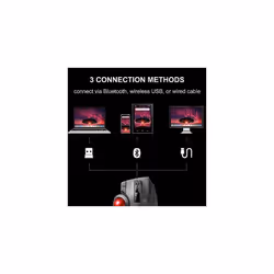 EX-G Pro Trackball Mouse, Wired, Wireless, Bluetooth, 3 Types Connection, Thumb Control, 8-Button Function, Ergonomic Design, 34 Smooth Red Ball,