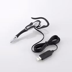 Elecom HS-EP13USV headphones/headset Wired Ear-hook, In-ear Gaming USB Type-A Black, Silver