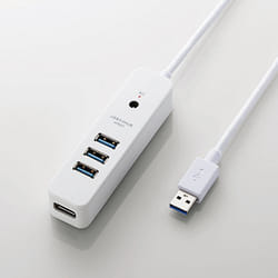 Elecom U3H-T410SWH interface hub USB 3.2 Gen 1 (3.1 Gen 1) Type-A 5000 Mbit/s White