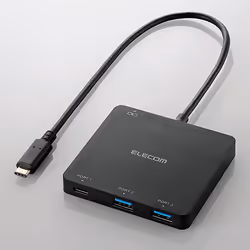 Elecom U3HC-A413BBK, USB 3.2 Gen 1 (3.1 Gen 1) Type-A, USB 3.2 Gen 1 (3.1 Gen 1) Type-A, 5000 Mbit/s, Black, 0.3 m, USB