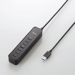 Elecom U3H-T706SBK interface hub USB 3.2 Gen 1 (3.1 Gen 1) Type-A Black