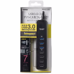 Elecom U3H-T706SBK interface hub USB 3.2 Gen 1 (3.1 Gen 1) Type-A Black