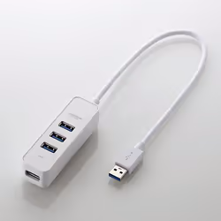 Elecom U3H-T405BWH, USB 3.2 Gen 1 (3.1 Gen 1) Type-A, USB 3.2 Gen 1 (3.1 Gen 1) Type-A, 5000 Mbit/s, White, 112 mm, 32 mm