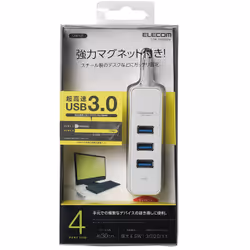 Elecom U3H-T405BWH interface hub USB 3.2 Gen 1 (3.1 Gen 1) Type-A 5000 Mbit/s White