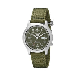 Seiko SNK805K2 Seiko 5 Mens Automatic Watch - Green Dial with Green Fabric Belt