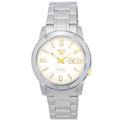 Seiko 5 Stainless Steel White Dial Automatic SNKK07 SNKK07J1 SNKK07J Men's Watch