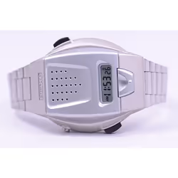 Seiko Men's SBJS001 (Voice Digital Watch Quartz) tonneau Watch Silver Plastic *Case Back:Stainless