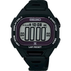 Seiko Men's SBEF055 (PROSPEX Super Runners Solar) Oval Watch Black Plastic Digital