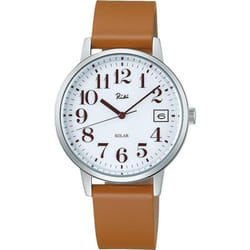 Seiko Women's AKPD402 (RIKI Solar Women's Leather Band) Round Watch Stainless case Analog