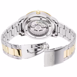 Seiko 5 Two Tone Stainless Steel Silver Dial 21 Jewels Automatic SNKN58K1 Men's Watch