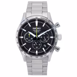 Seiko Urban Sports Chronograph Black Dial Quartz SSB413 SSB413P1 SSB413P 100M Men's Watch