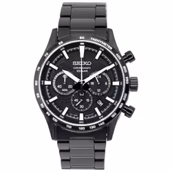 Seiko Urban Sports Chronograph Black Dial Quartz SSB415 SSB415P1 SSB415P 100M Men's Watch