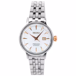 Seiko Presage Cocktail Time Clover Club Diamond Accents White Dial Automatic SRE009J1 Women's Watch