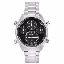 Seiko Prospex Speedtimer Chronograph Stainless Steel Black Dial Solar SFJ003P1 100M Men's Watch